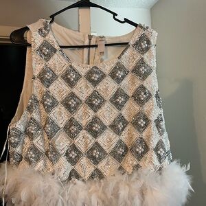 River Island Sequin and Feather Women's Top